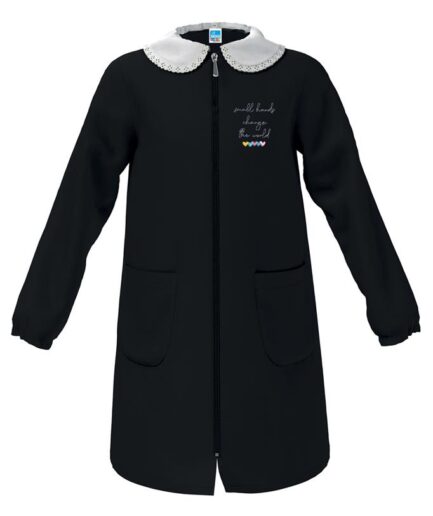 Grembiule bambina chiusura zip con scritta ricamata Siggi