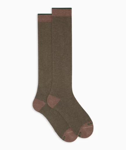 Calze lunghe uomo cotone righine bicolore Gallo