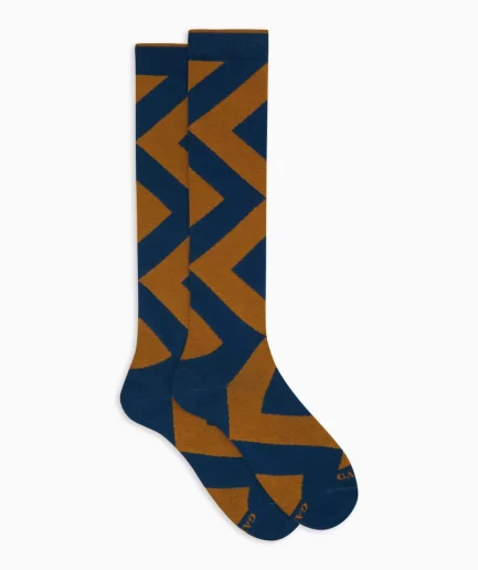 Calze lunghe uomo cotone fantasia maxi rombo Gallo