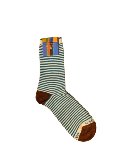 Calze corte donna cotone righe windsor effetto scintillante Gallo