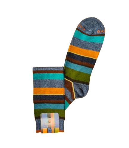 Calze lunghe uomo cotone righe multicolor Gallo