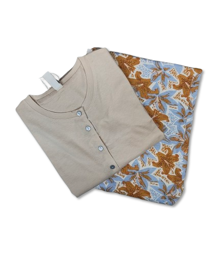 Camicia da notte lunga donna cotone jersey Q.bo'