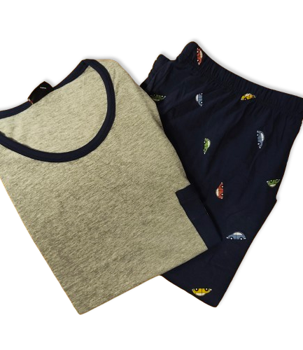 Pigiama corto uomo girocollo in jersey grigio melange Lovable