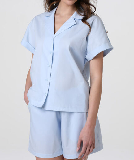 Pigiama donna corto aperto in tela di cotone Lovable