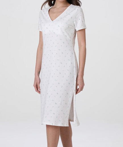 Camicia da notte donna manica corta con scollo a V in jersey Lovable