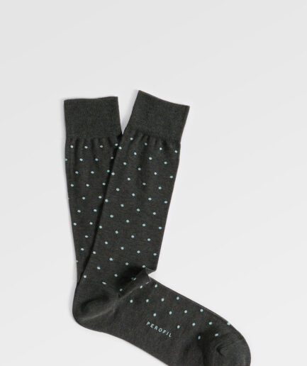 Calza corta uomo in cotone elasticizzato fantasia pois Perofil